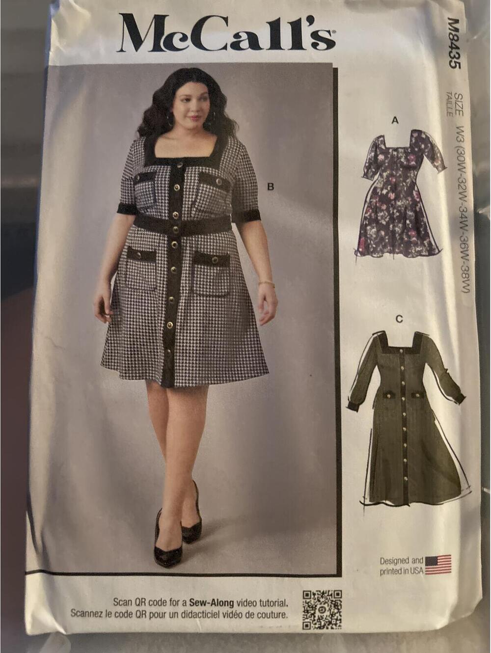 McCall's M8435Dress Sewing Pattern/ pb1 -pb2